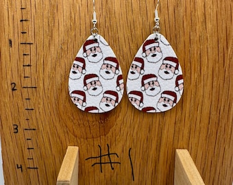 Santa Faux Leather Earrings
