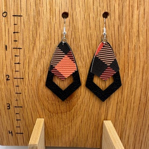 Fall Dangle Earrings, Fall Buffalo Check Earrings
