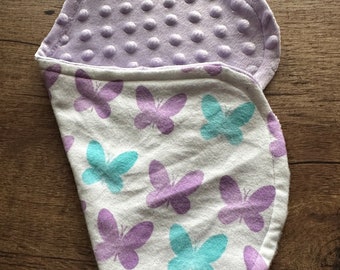 Butterfly Baby Burp Cloth, Girl Baby Burp Cloth