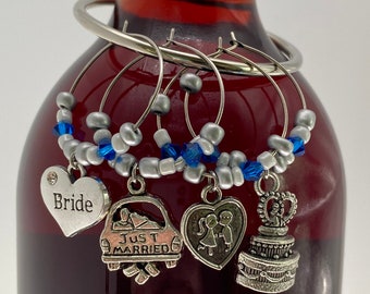 Bride Wine Glass Charm Set