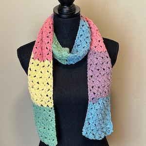 Handmade Crochet Rainbow Scarf