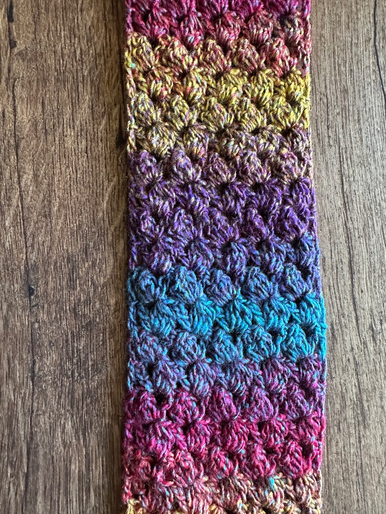 Beautiful Handmade Crochet Scarf Bold Rainbow Crochet Scarf Etsy