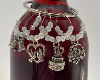 Wedding Wine Charm Set