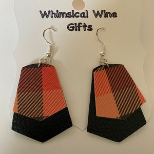 Fall Buffalo Check Earrings