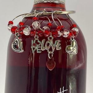 Love Wine Glass Charm Set