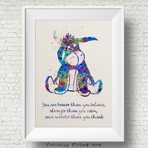 Eeyore de Winnie the Pooh Cita inspirada Ilustraciones en acuarela Arte Imprimir Wall Art Poster Giclee Wall Decor Art Home Decor Wall Hanging