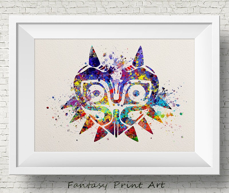 Legend of Zelda Majoras Mask Art Print, Watercolor Poster, Home Wall ...