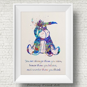 Eeyore from Winnie the Pooh Inspired Quote Seem illustrations Art Print Wall Art Poster Giclee Wall Decor Art Home Decor Wall Hanging