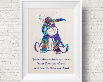 Eeyore from Winnie the Pooh Inspired Quote Seem illustrations Art Print Wall Art Poster Giclee Wall Decor Art Home Decor Wall Hanging
