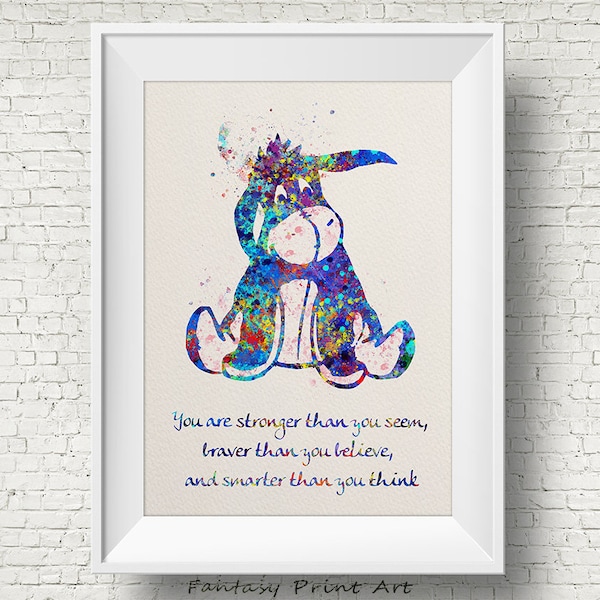 Eeyore de Winnie l’ourson Citation inspirée Semble illustrations Art Print Wall Art Poster Giclee Wall Decor Art Home Decor Wall Hanging