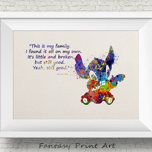 Bunte MASCHEN Zitat von Lilo und Maschen Disney Aquarell Illustrationen Kunstdruck Giclee Wanddekoration Art Home Decor Wandbehang