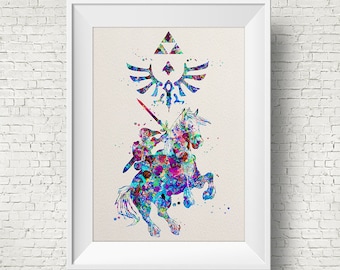 Legend of Zelda Modern Link 3 Illustrazioni ad acquerello Stampa d'arte 8x10 Poster di arte da parete Giclee Wall Decor Art Home Decor Wall Hanging