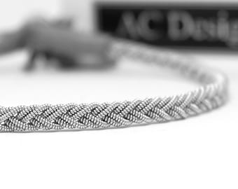 Sami Reindeer Leather Anklet BESTLA, Pewter Wire & Antler Button | Handmade in Sweden | AC Design