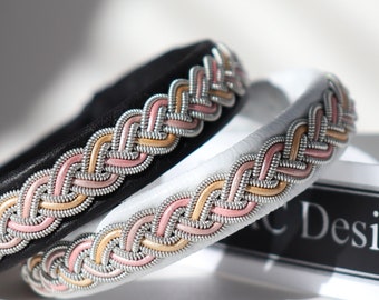 Bracelet sami BROKK | brassard saami | fabriqué en Suède | couleur pastel douce | bracelet d'été élégant | lapon | bonbons | cuir véritable