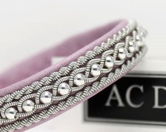 Sami bracelet BLID | handmade in Sweden by AC Design | braid with shiny Sterling Silver beads, womans fashion | Nordic saami jewelry