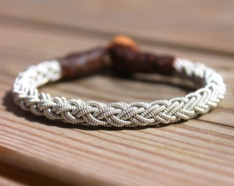 Sami bracelet TRYM handmade in Sweden Saami armband braided in pewter wire, swedish viking armband, lapland bracelet lapon by AC Design