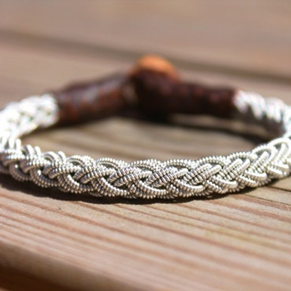 Sami bracelet TRYM handmade in Sweden Saami armband braided in pewter wire, swedish viking armband, lapland bracelet lapon by AC Design