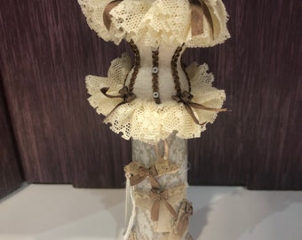 1/12th dolls house  Ladies Lingerie set includes display corset and accessories .  Handmade . Pan Miniatures.
