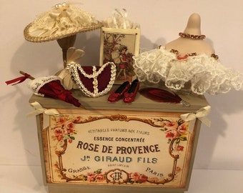 1/12th Dolls house shop counter, bedroom display, mannequin display. Handmade Katty2korner. Pan Miniatures