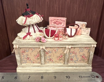 1/12th 1:12  dolls house scale  . Ladies Boudoir,bedroom,shop display . Handmade Pan Miniatures  Kattycorner.