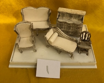 1/48th dolls house complete set furniture  Handmade Pan Miniatures