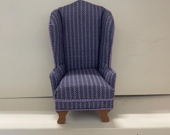 1/12th 1;12 dolls house scale  Wing backed armchair  . Handmade Pan Miniatures