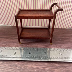 1/12th mahogany Tea trolley . Buffet trolley . Handmade . Pan Miniatures