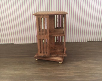 1/12th 1:12 dolls house scale  Revolving bookcase  Mahogany   Handmade  Pan Miniatures