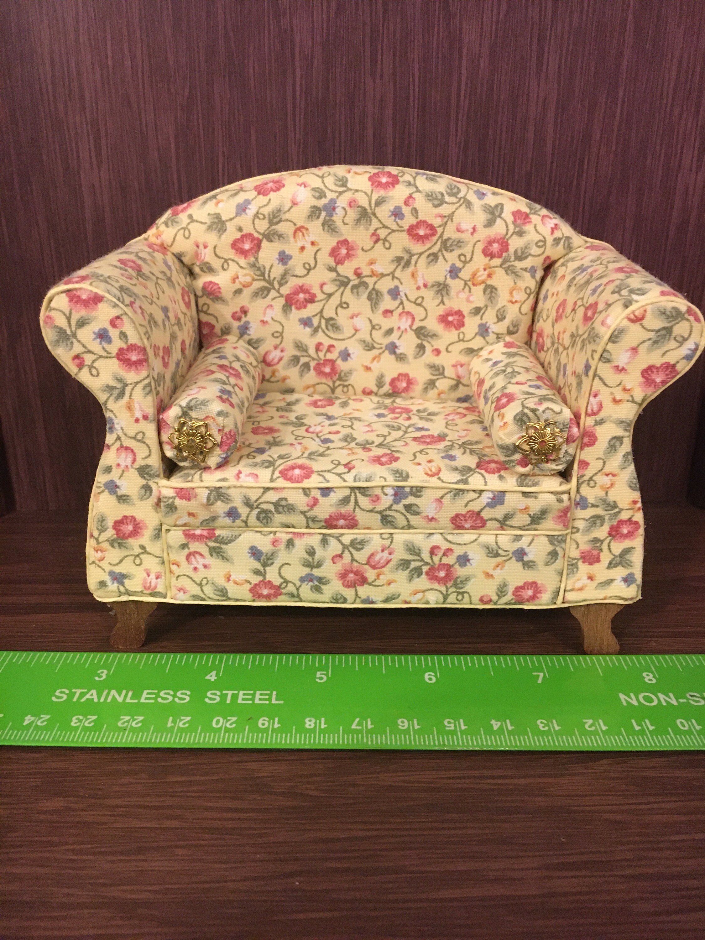 1/12th 112 scale Dolls house. Sofa settee couch. Handmade. Etsy