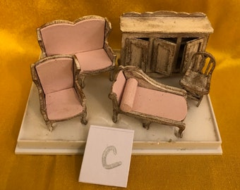 1/48th dolls house complete set furniture  Handmade Pan Miniatures