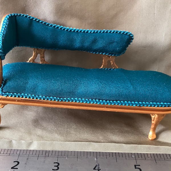 Maison de poupées chaise longue 1/12e canapé évanoui Fait à la main Pan Miniatures