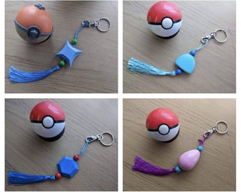 Shiny, Catching, Oval and Exp Cham Accessory Keychain Set  - Pokémon Legends, Scarlet and Violet Inspired