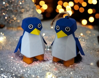Retro Mario 64 Inspired Penguin Christmas Ornament Decoration