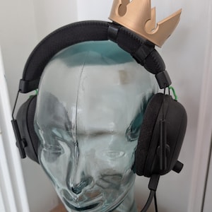 Decoração de fone de ouvido com coroa e streamer do Sora inspirada em Kingdom Hearts imagem 5