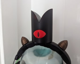 Lamb Version - Cult of the Lamb Inspired Headphones Red Crown and Horns Streamer Cosplay Accessory