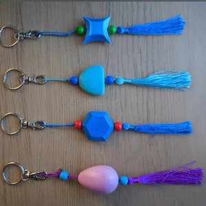 Shiny, Catching, Oval and Exp Cham Accessory Keychain Set