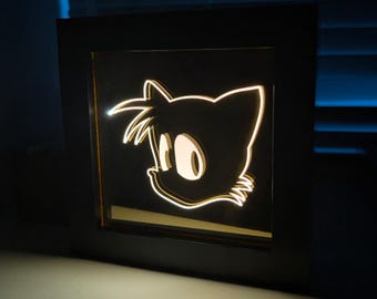Tails USB Lightbox Light Lamp Frame - Sonic the Hedgehog Inspired Art