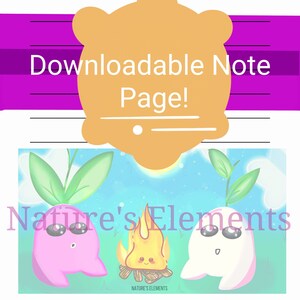 Nature Spirit Note Page - Digital Download - Kawaii Cute Stationary - Digital Art - Digital Download