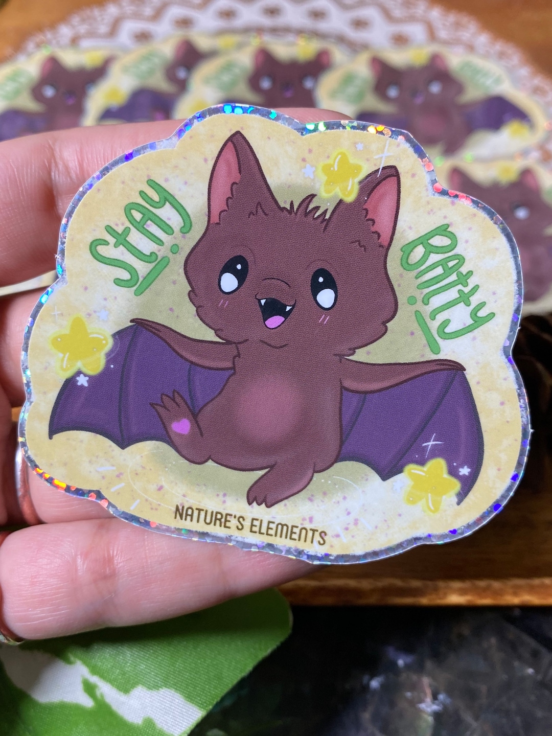 Stay Batty Glitter Sticker – Waterproof Bat Decal - Etsy