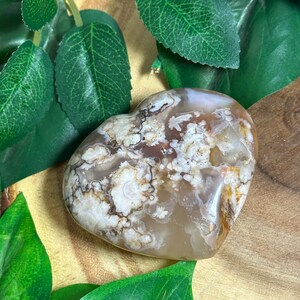 Flower Agate Heart Carving - Flower Agate - Agate  - Crystals - Gifts For Her