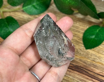 Garden Quartz Freeform: Lodolite Crystal with Hematite Inclusions