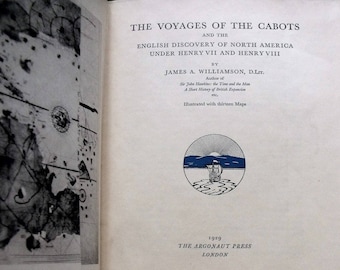 Libro de edición limitada Viajes de los Cabot J. Williamson y carta firmada Vintage 1929 (6867)