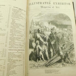 Antique Victorian Leather Book Illustrated Exhibitor Magazine Of Art 1852 Vol1 (17586)