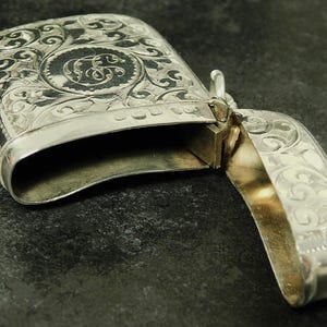 Antique Edwardian Solid Sterling Silver Scroll Design Matchsafe Vesta Case 1902 (17784)