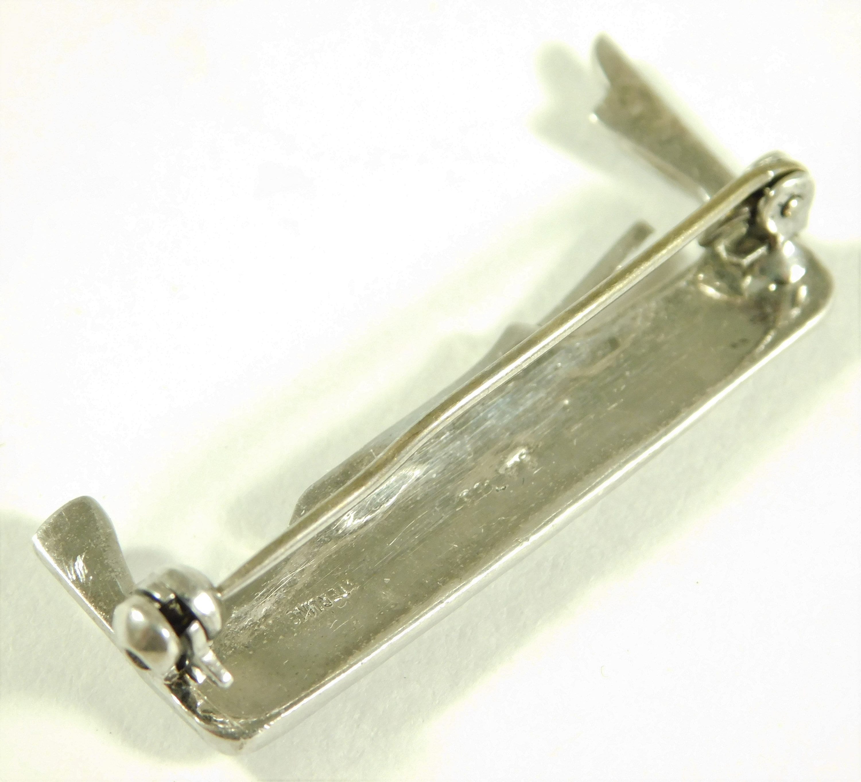Broche En Argent Poinçonné Avec Marcassites Motif Gondole - Occasion Vintage Très Jolie