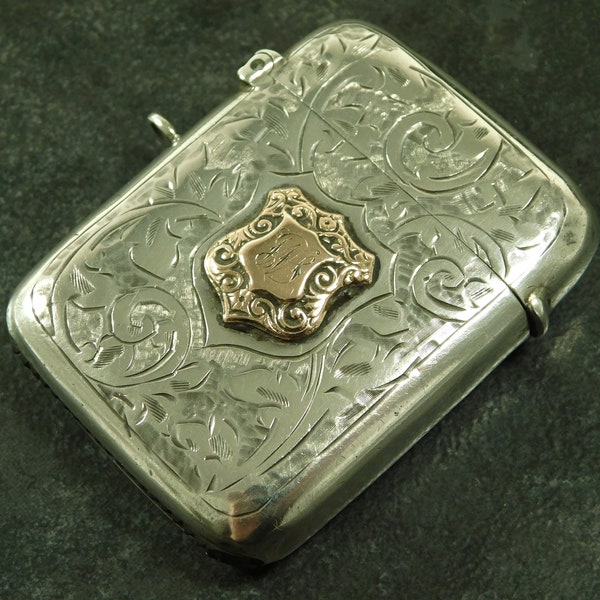 Antique Solid Sterling Silver Match Safe Vesta Case By Haseler 1911 (16349)