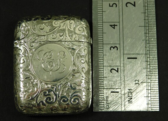 Antique Victorian Solid Silver Matchsafe Vesta Ca… - image 6