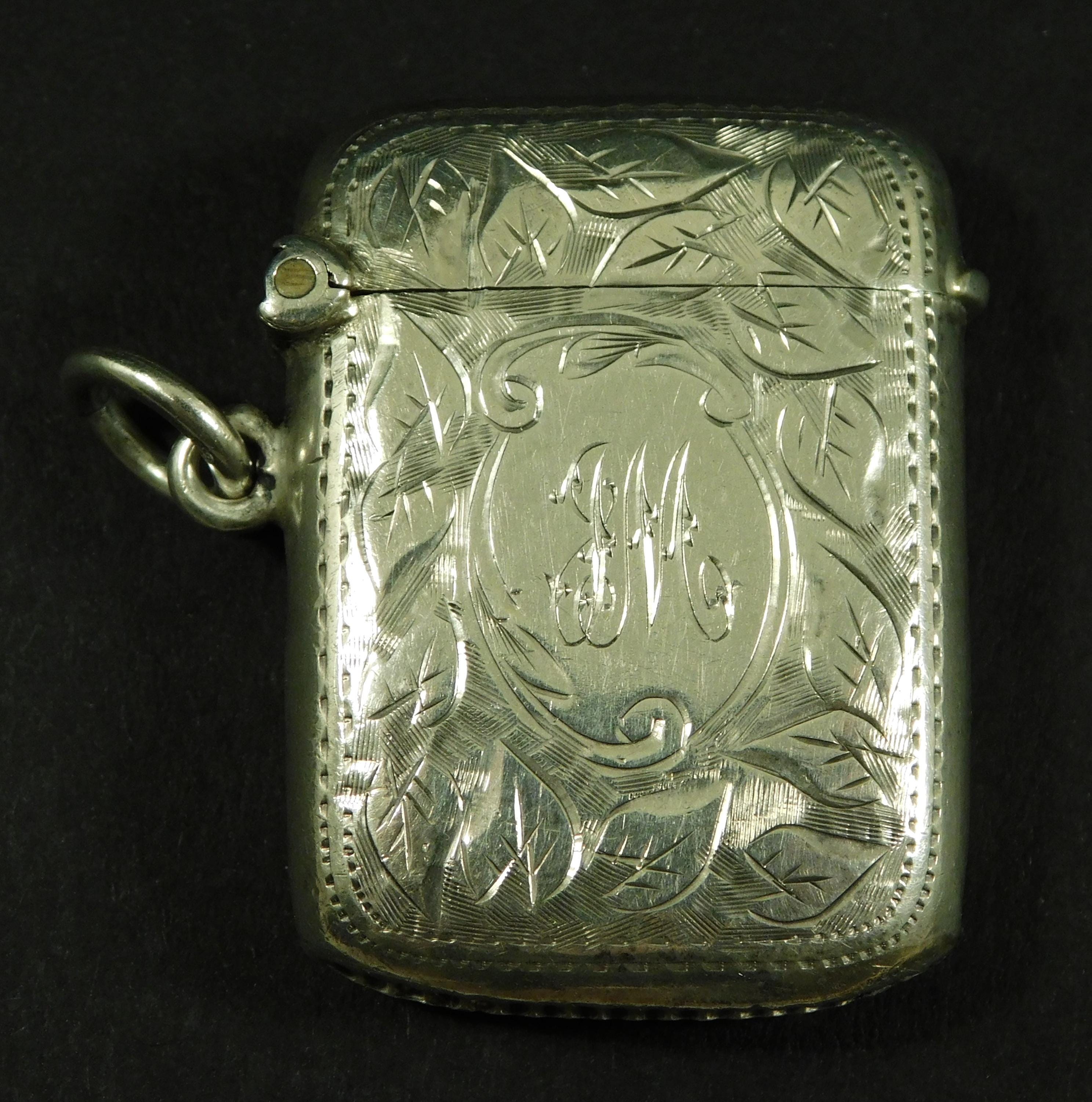 Solid Sterling Silver Albert Chain Matchsafe Vesta Case by Joseph