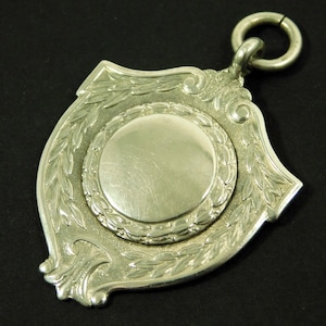 Vintage Sterling Silver Pocket Watch Chain Fob Medal Fenton 1938 Southend Walk (16256)