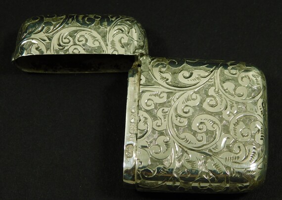 Antique Victorian Solid Silver Matchsafe Vesta Ca… - image 9